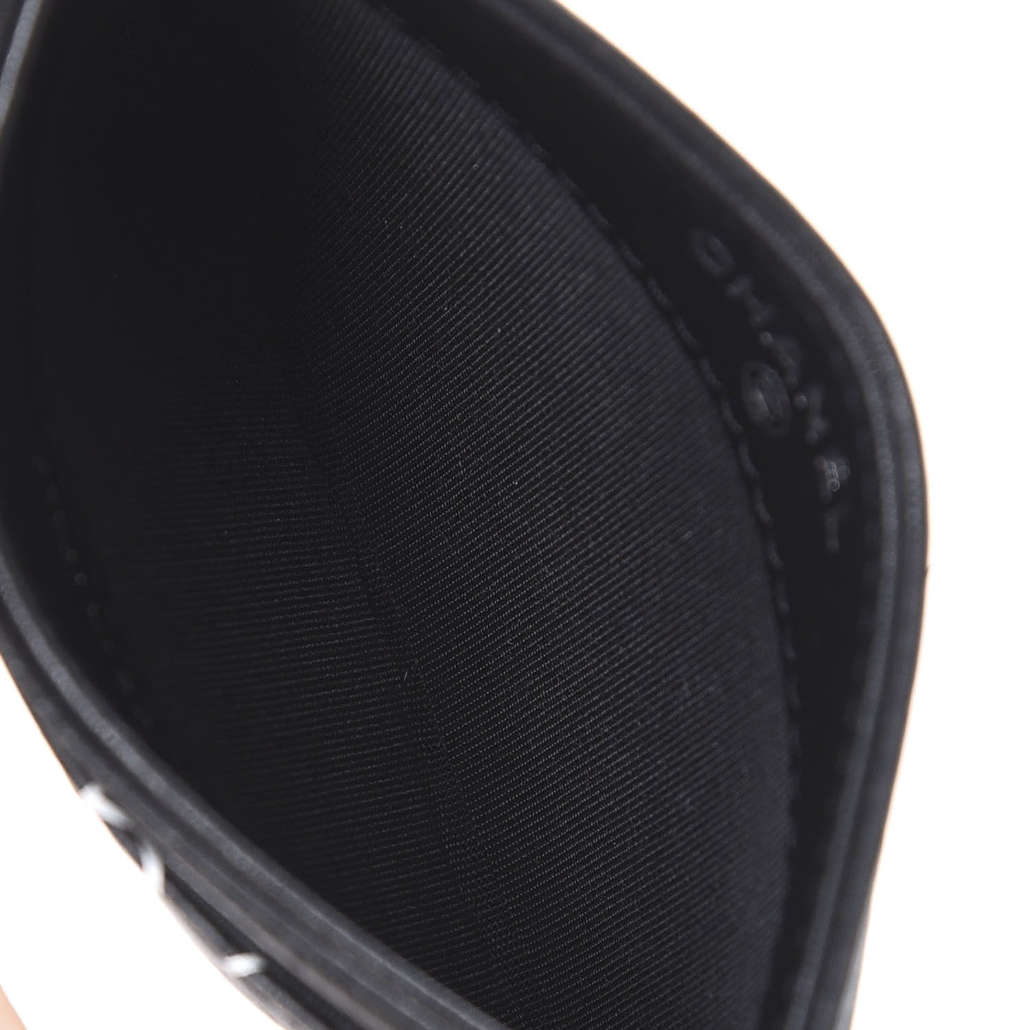 Chanel Lambskin Camellia Embossed Card Holder Black White 4 of 11