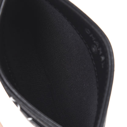Chanel Lambskin Camellia Embossed Card Holder Black White 4 of 11