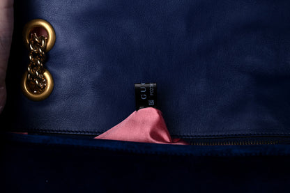 Gucci Velvet Matelasse Medium GG Marmont Shoulder Bag Cobalt Blue 8 of 12