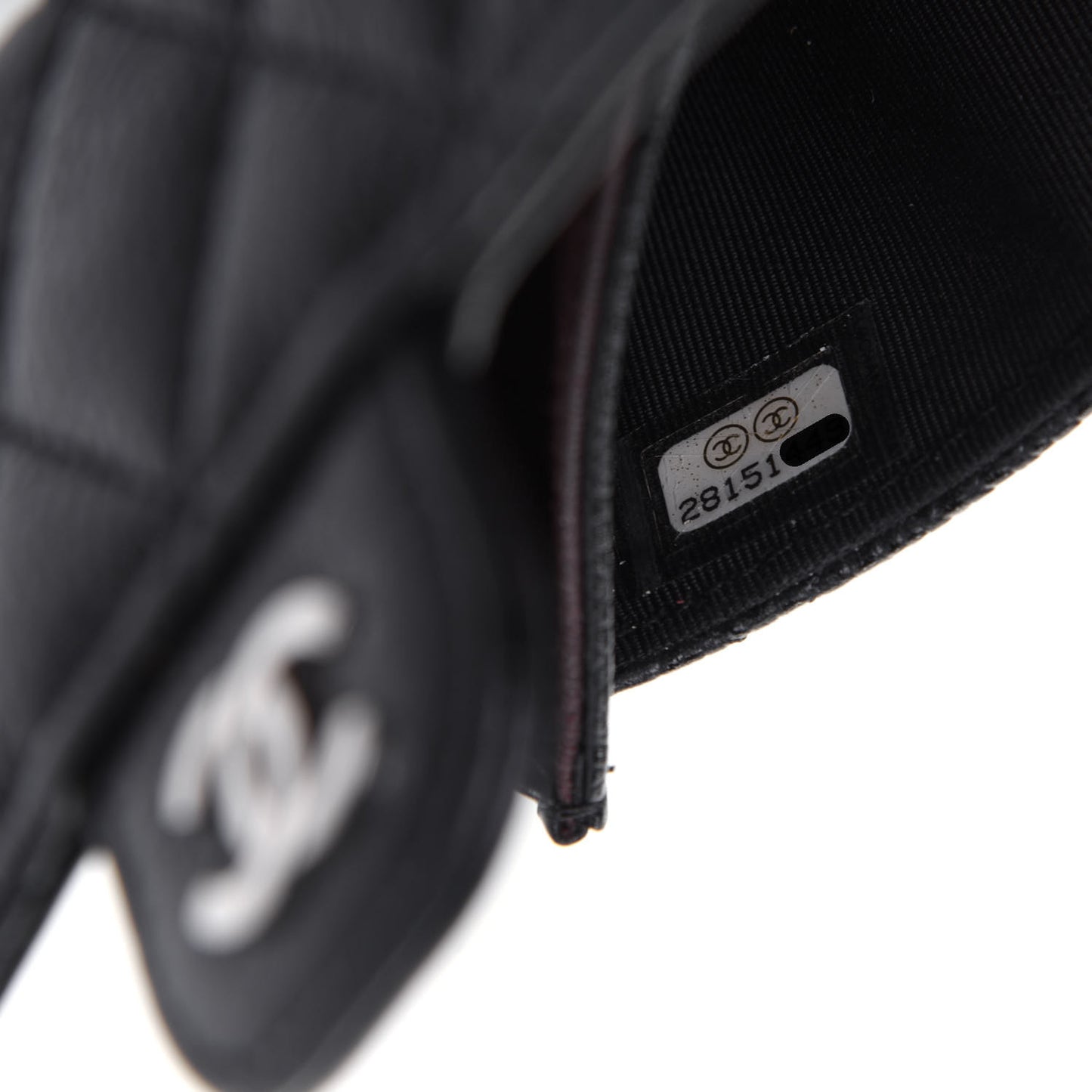 Caviar Quilted Flap Card Holder Wallet Black