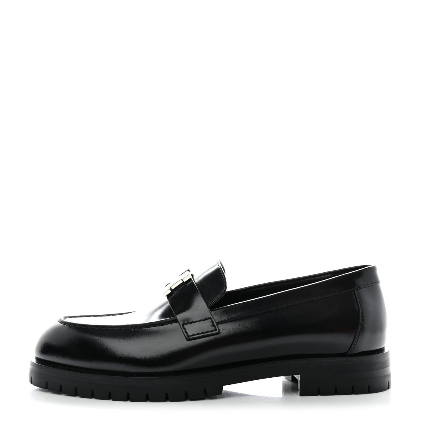 Calfskin Womens Faubourg Loafers 37.5 Black