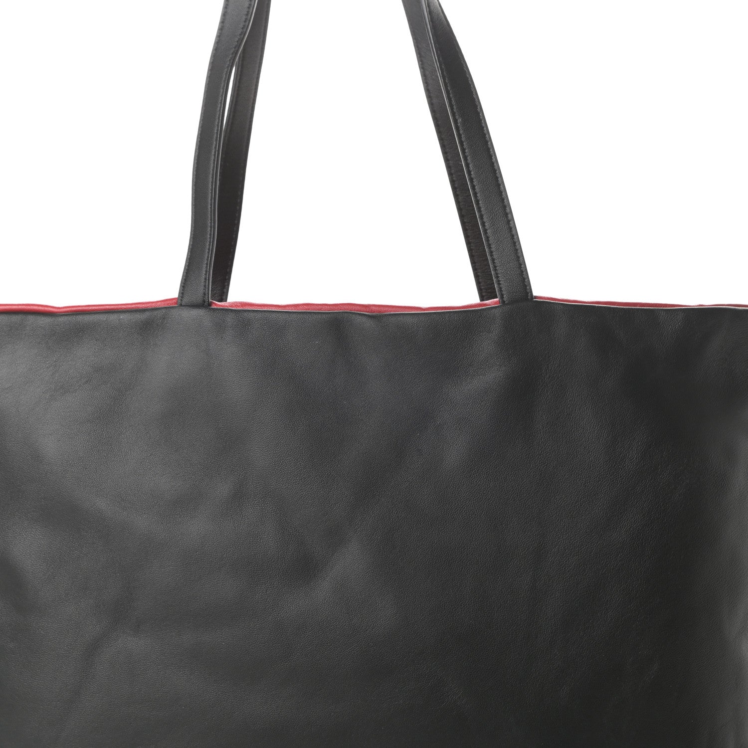 Mansur Gavriel Calfskin Reversible Pillow Tote Black Flamma 7 of 9