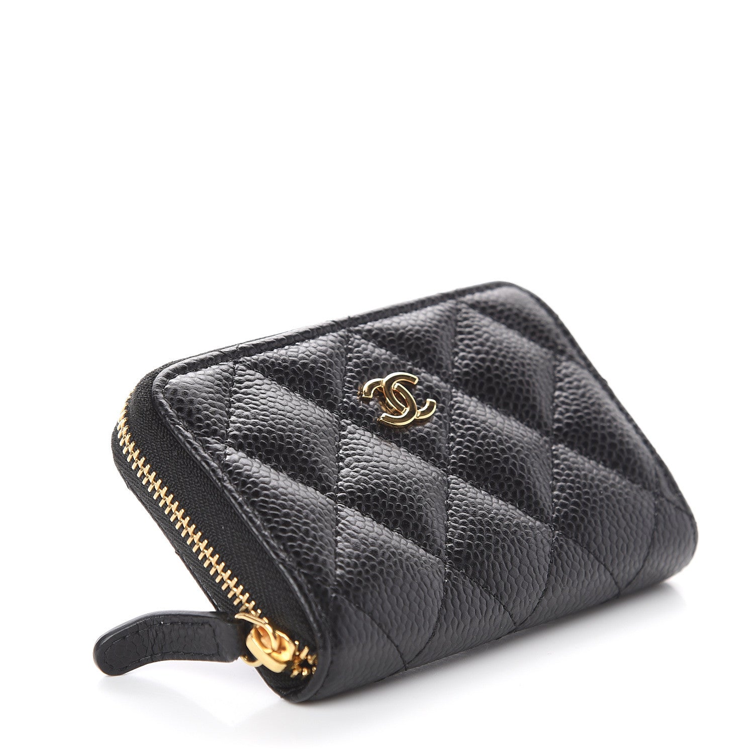 Chanel Caviar Quilted Zip Coin Purse Black 3 of 6