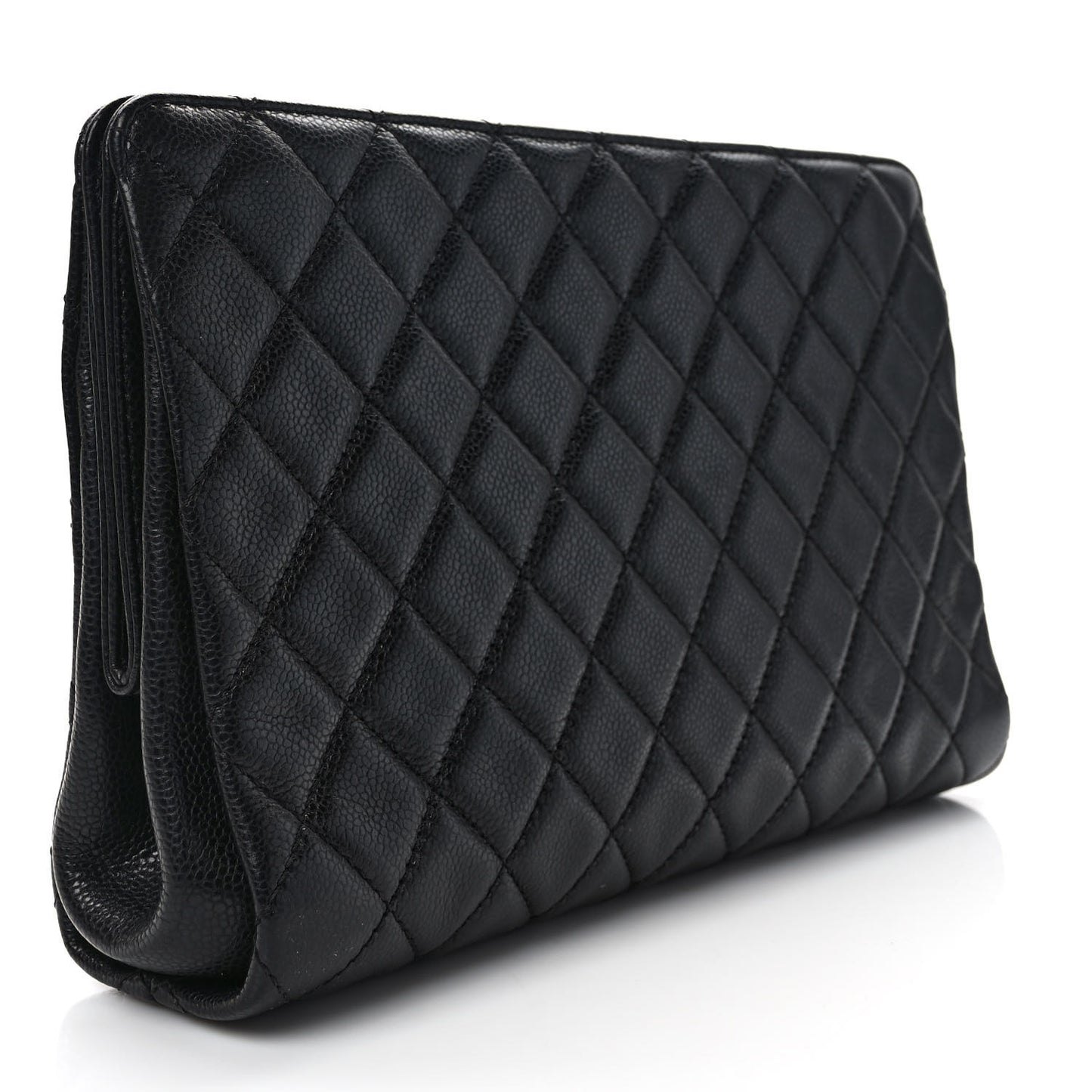 Caviar Quilted CC Large Clutch Black