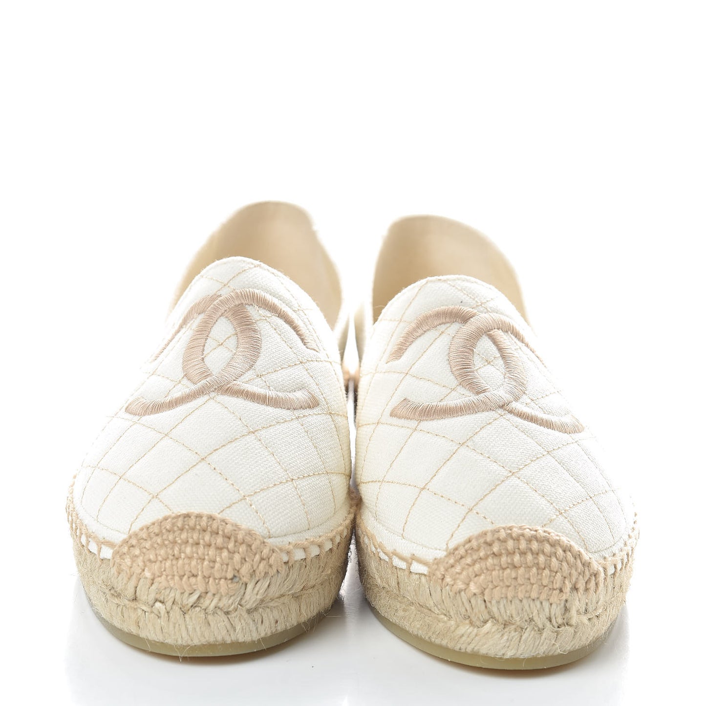 Fabric Biarritz CC Espadrilles 36 White Gold