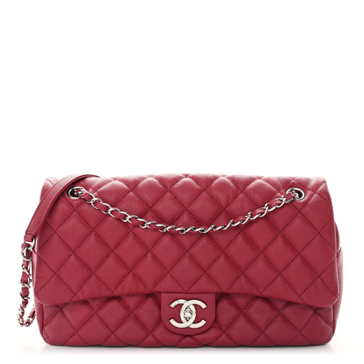 Chanel Caviar Quilted Jumbo Easy Flap Dark Pink 1 of 11
