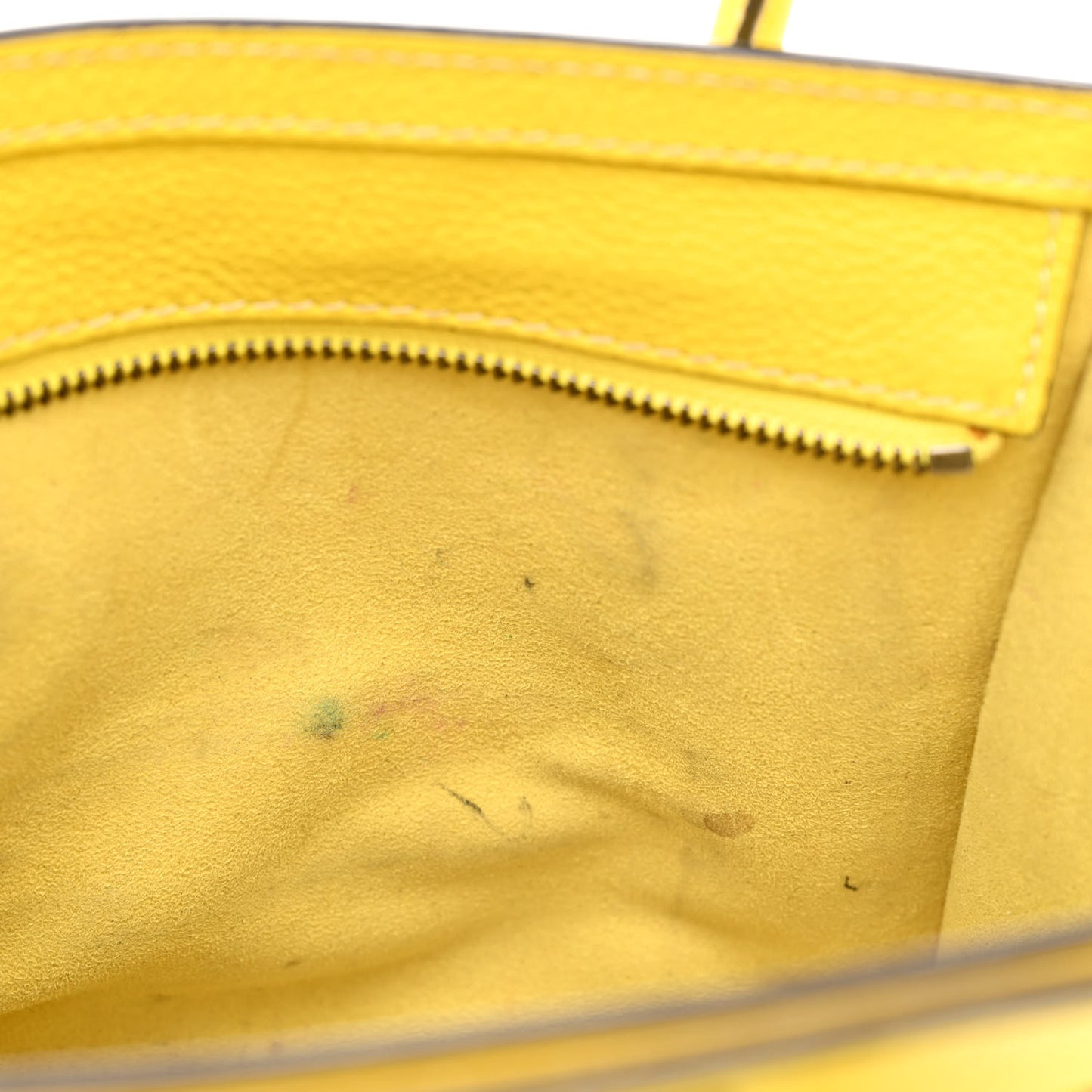 Drummed Calfskin Nano Luggage Citron