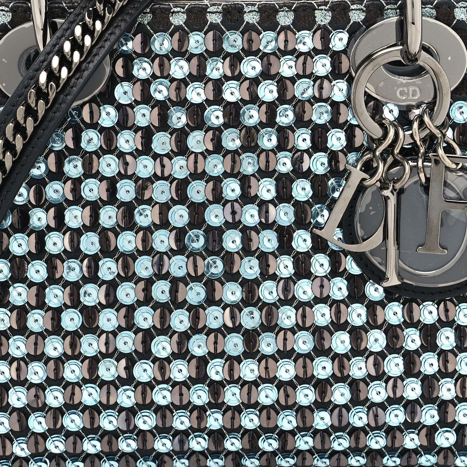 Christian Dior Sequin Embroidery Mini Lady Dior Blue 7 of 9