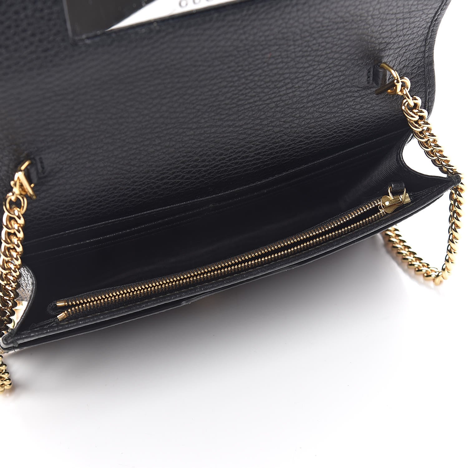 Gucci Calfskin Mini GG Marmont Chain Wallet Black 5 of 13