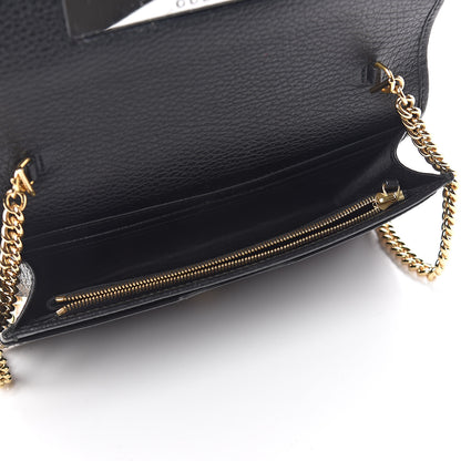Gucci Calfskin Mini GG Marmont Chain Wallet Black 5 of 13
