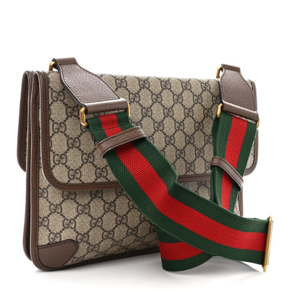 Gucci GG Supreme Monogram Web Neo Vintage Double Flap Messenger Bag Beige New Acero 3 of 11