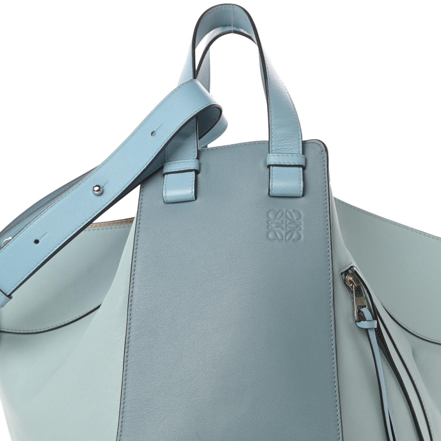 Loewe Calfskin Large Hammock Shoulder Bag Aqua Light Blue Stone 8 of 14