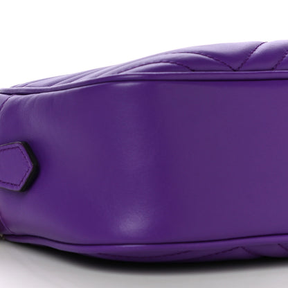 Gucci Calfskin Matelasse Small GG Marmont Chain Shoulder Bag Shine Purple 8 of 12