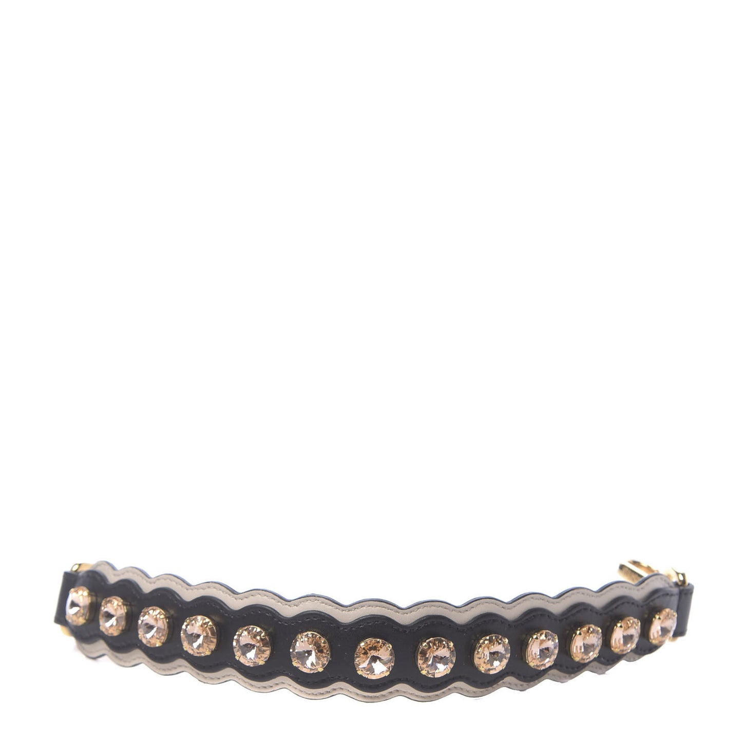 Calfskin Crystal Embellished Mini Strap You Black Camelia