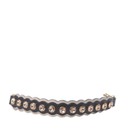 Fendi Calfskin Crystal Embellished Mini Strap You Black Camelia 1 of 4
