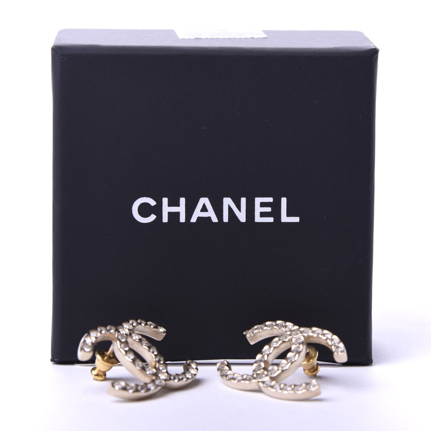 Chanel Baguette Crystal High Society CC Earrings Gold 5 of 5