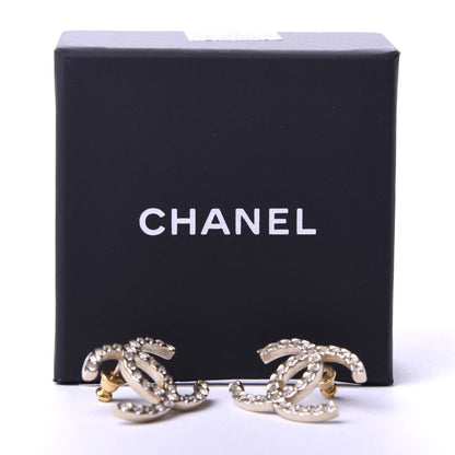 Chanel Baguette Crystal High Society CC Earrings Gold 5 of 5