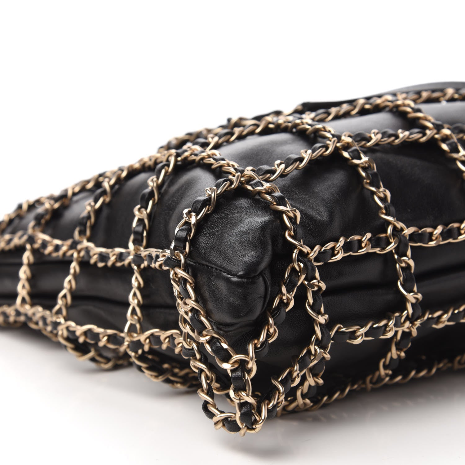 Chanel Lambskin Large Shopping Chain Tote Black 6 of 10