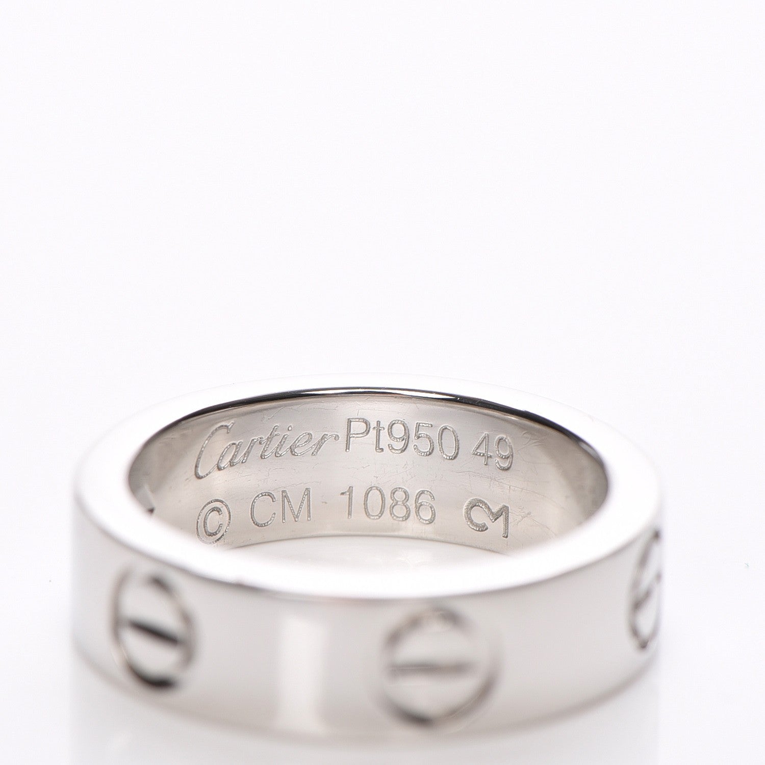 Cartier Platinum Diamond 5.5mm LOVE Ring 49 4.75 4 of 6