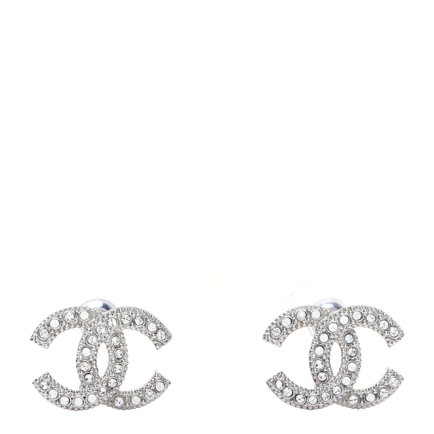 Crystal CC Earrings Silver