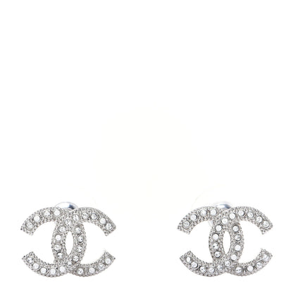 Chanel Crystal CC Earrings Silver 1 of 6