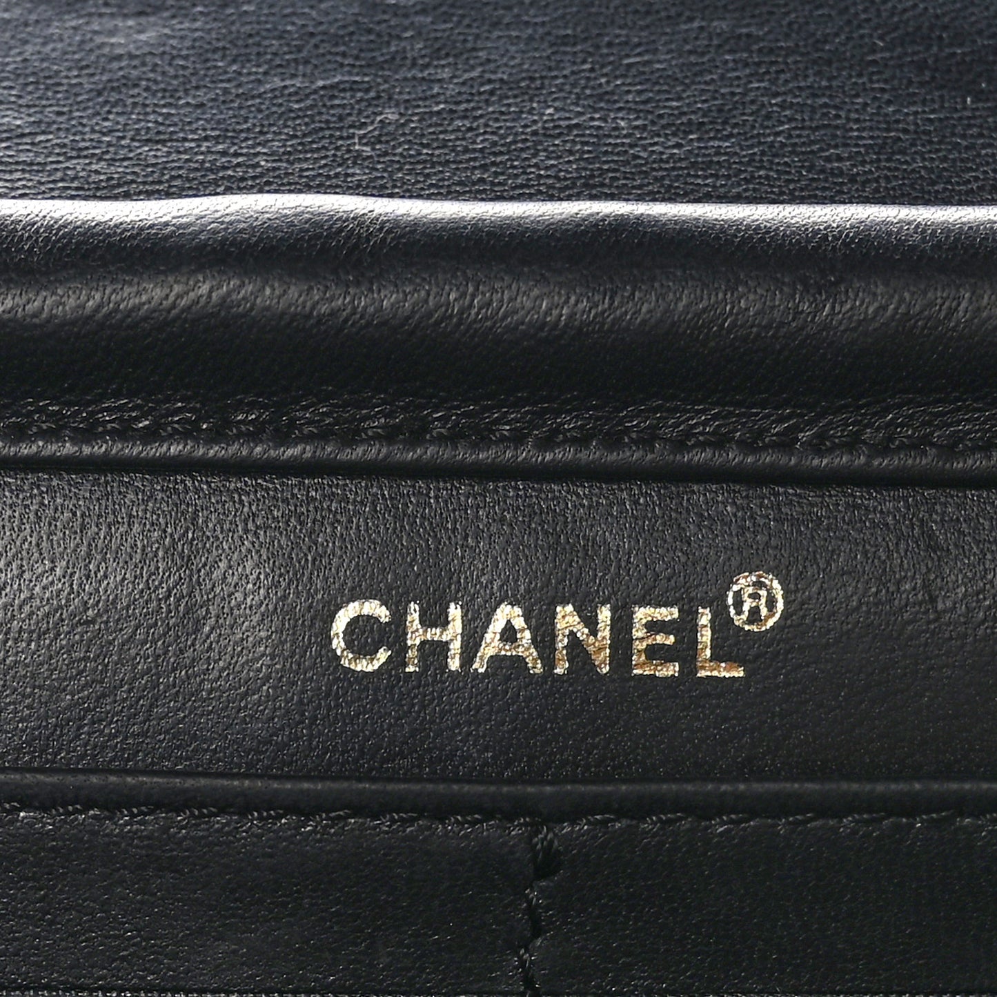 Calfskin Stitched Square Quilted Wallet On Chain WOC Black