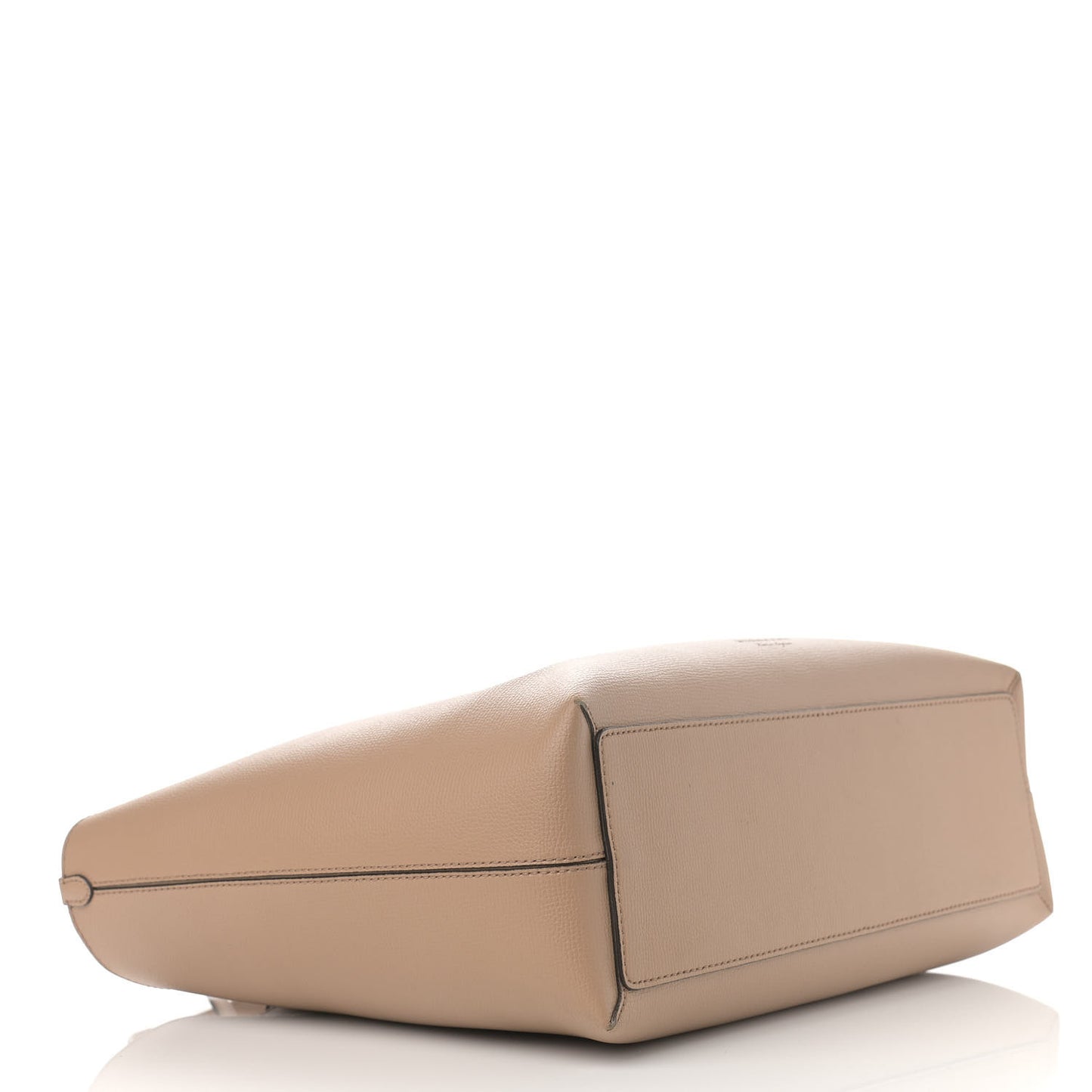 Grainy Calfskin Haymarket Check Medium Reversible Tote Camel