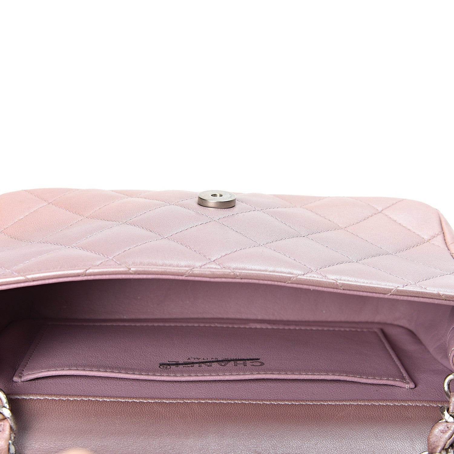 Chanel Metallic Lambskin Quilted Extra Mini Rectangular Flap Pink 4 of 10