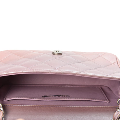 Chanel Metallic Lambskin Quilted Extra Mini Rectangular Flap Pink 4 of 10