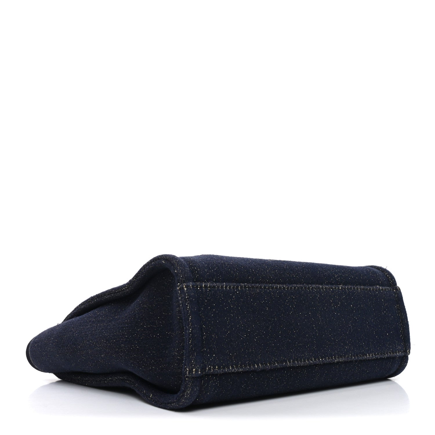Chanel Lurex Canvas Mini Deauville Tote Navy Blue Gold 4 of 10