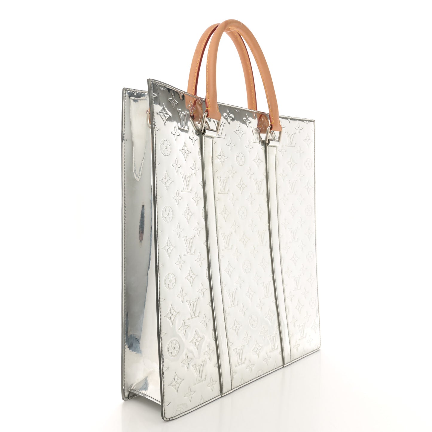 Monogram Mirror Sac Plat NM Silver