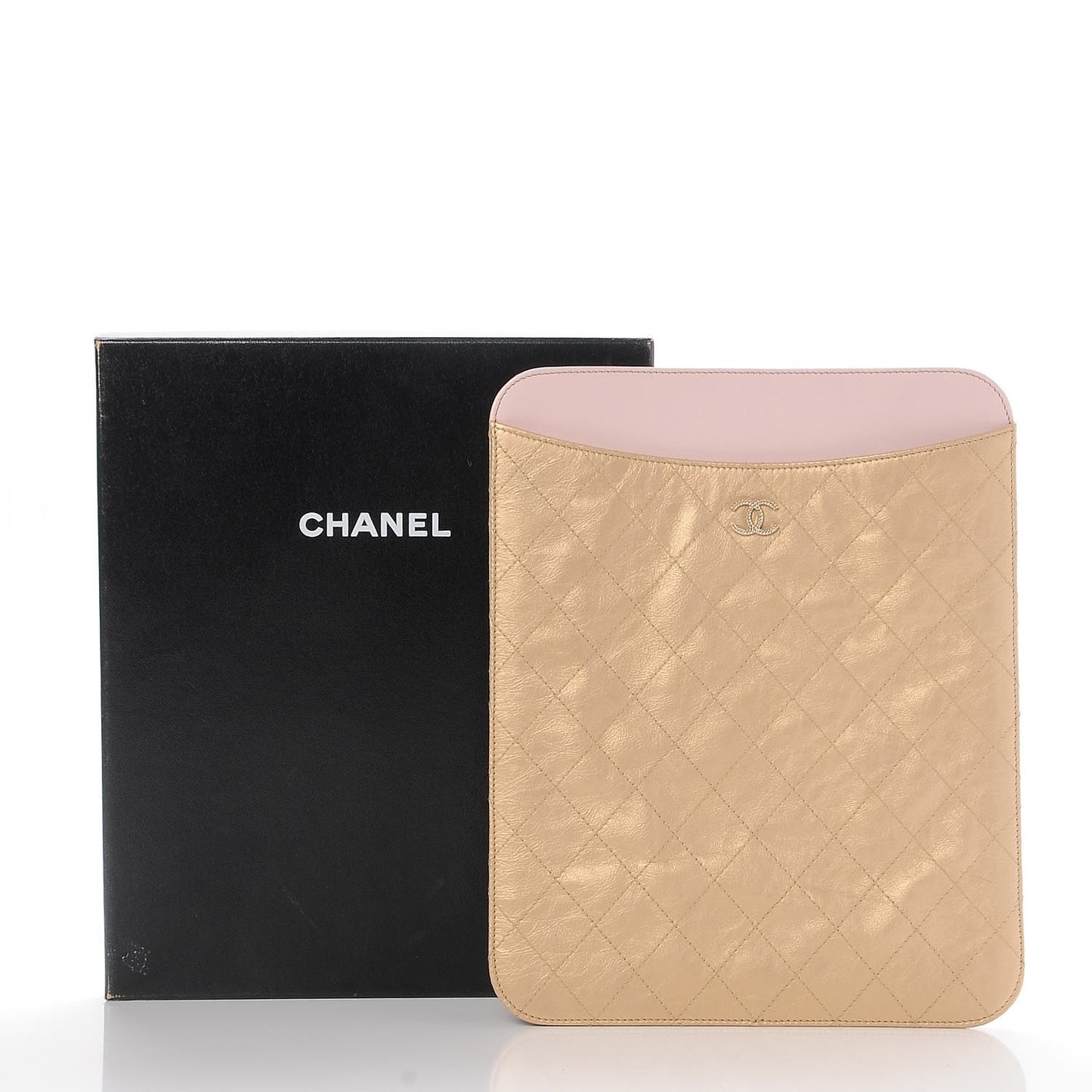 Metallic Calfskin Brilliant iPad Case Gold