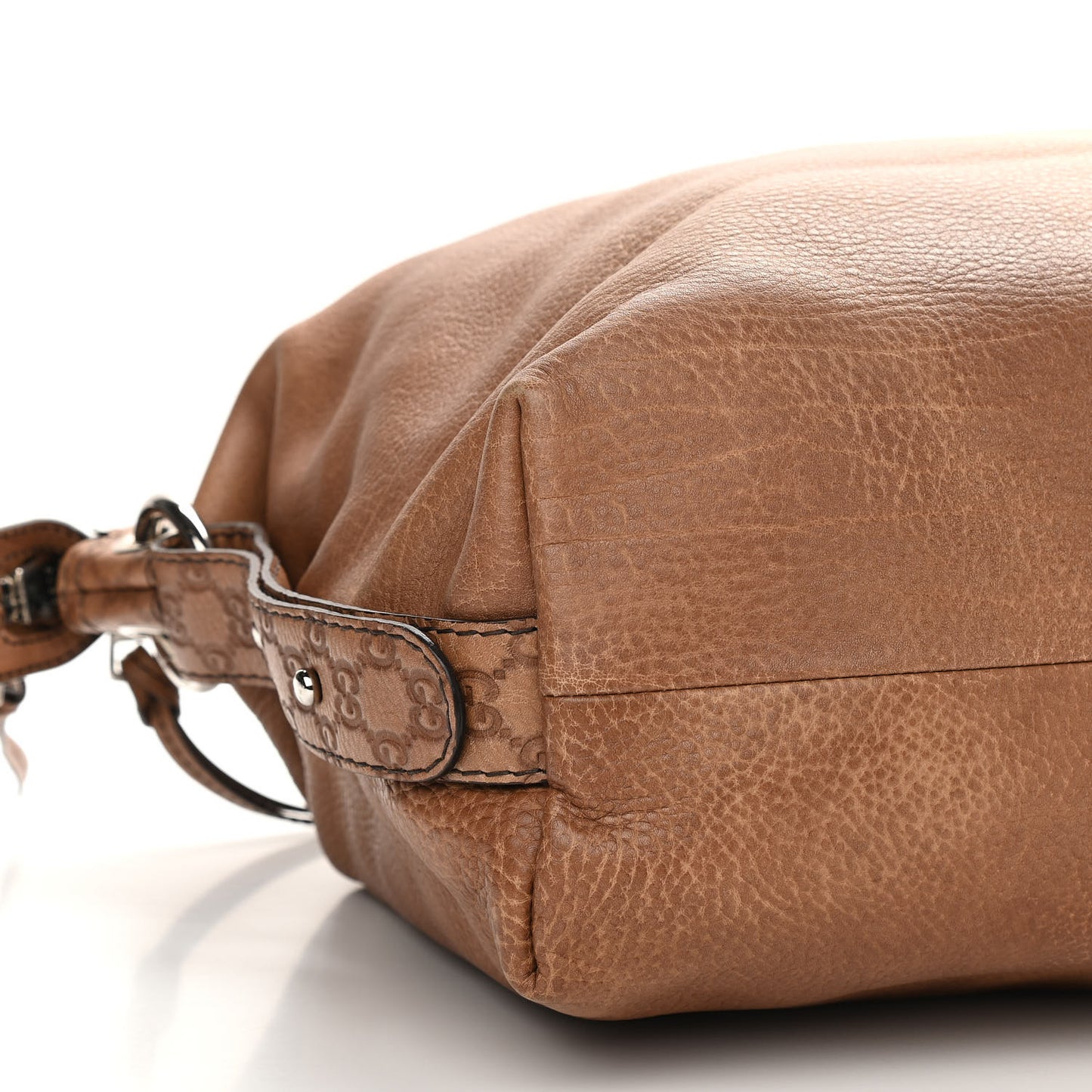 Calfskin Large Bamboo Bar Shoulder Bag Light Brown