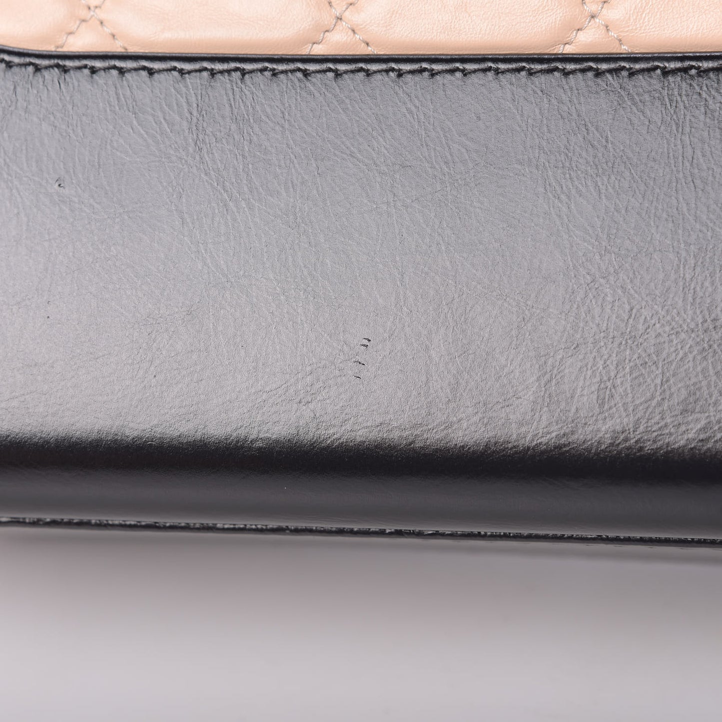 Aged Calfskin Quilted Medium Gabrielle Hobo Beige Black