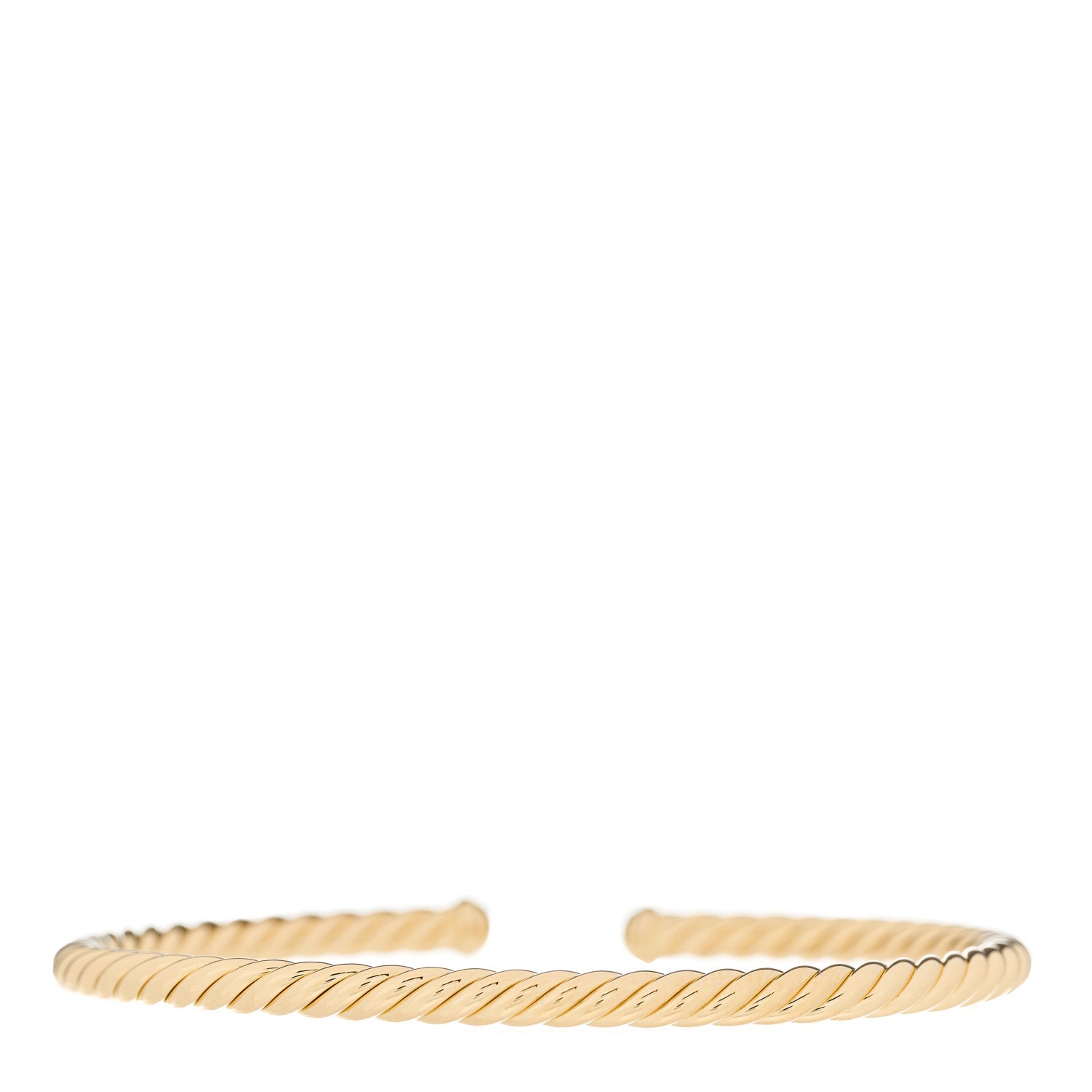 David Yurman 18K Yellow Gold 4mm Cablespira Bracelet 2 of 3