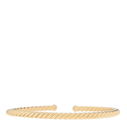 David Yurman 18K Yellow Gold 4mm Cablespira Bracelet 2 of 3