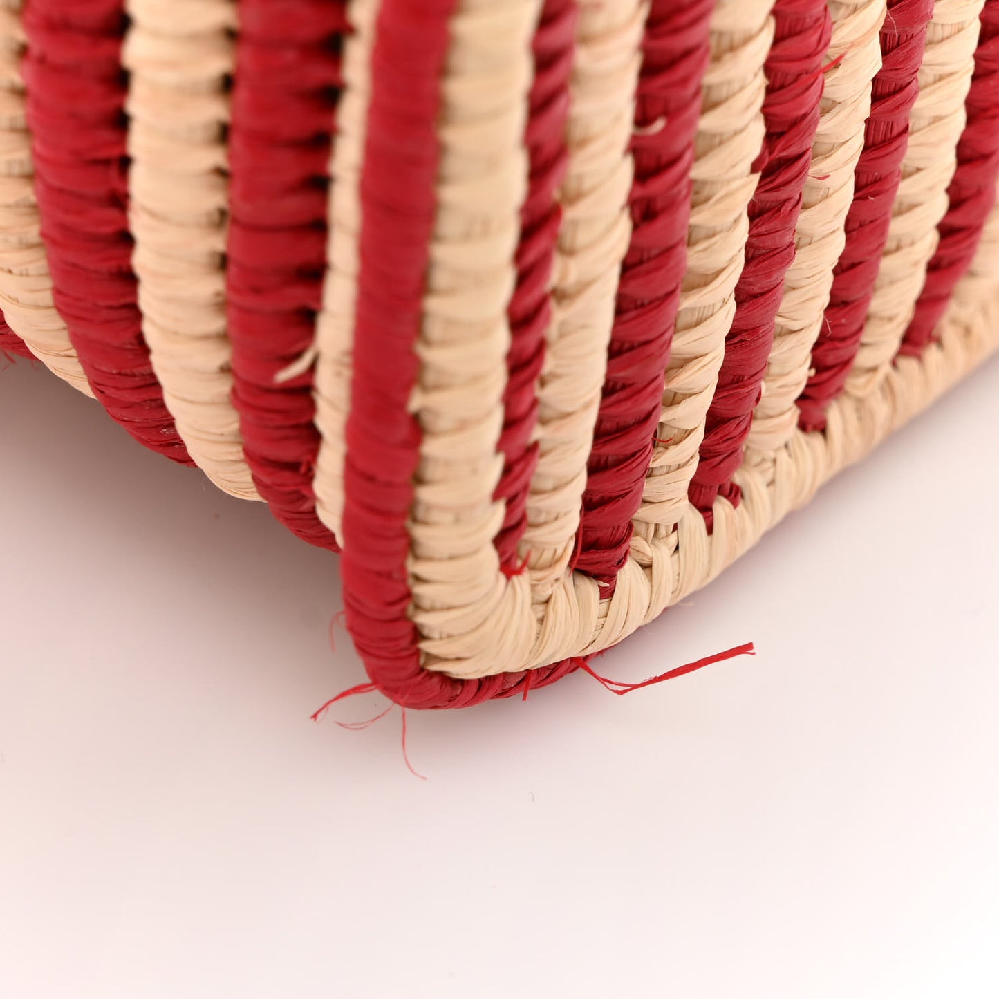 Raffia Woven Small GG Marmont Shoulder Bag Natural Hibiscus Red