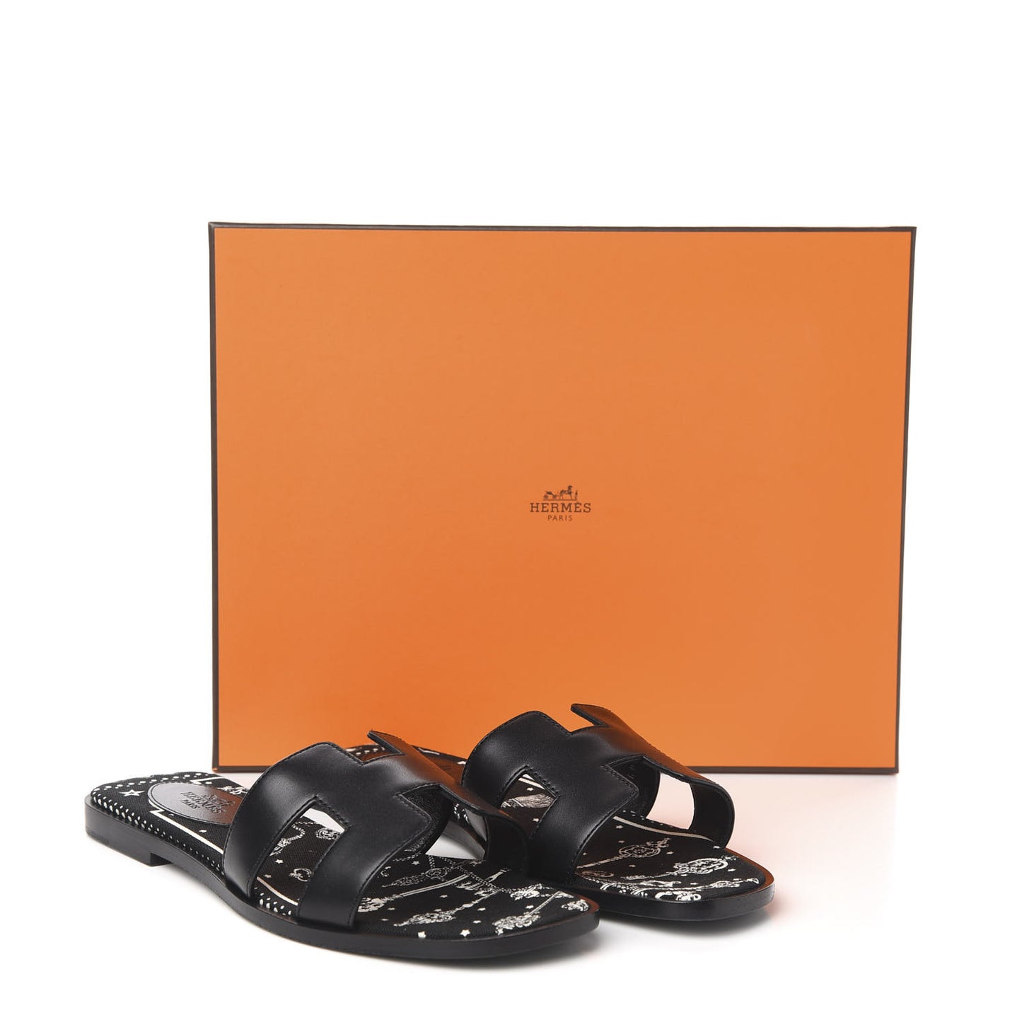 Calfskin Oran Sandals 36.5 Black