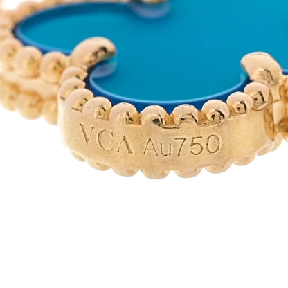 Van Cleef & Arpels 18K Yellow Gold Blue Agate 5 Motifs Vintage Alhambra Bracelet 4 of 5