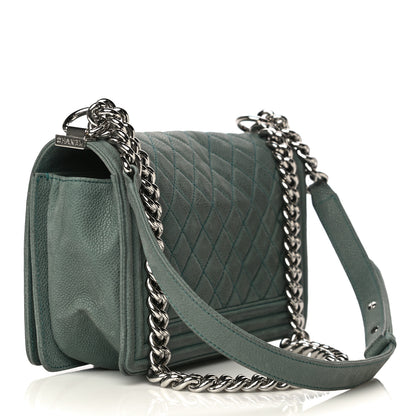 Chanel Iridescent Caviar Quilted Medium Boy Flap Green 2 of 21