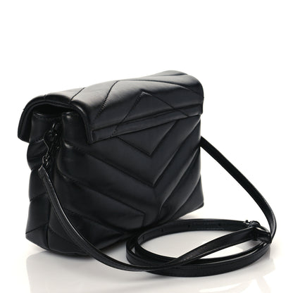 Saint Laurent Calfskin Y Quilted Monogram Toy Loulou Crossbody Bag Black 3 of 9