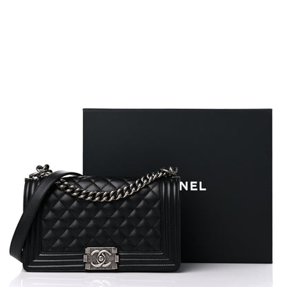 Chanel Caviar Quilted Medium Boy Flap Black 12 of 12