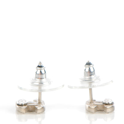 Chanel Crystal Timeless CC Earrings Silver 3 of 5