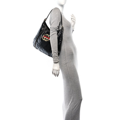 Gucci Dialux Medium Britt Shoulder Bag Black 2 of 14