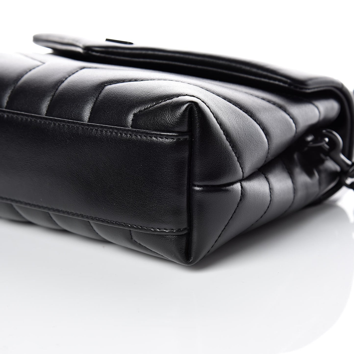Calfskin Y Quilted Monogram Toy Loulou Crossbody Bag Black