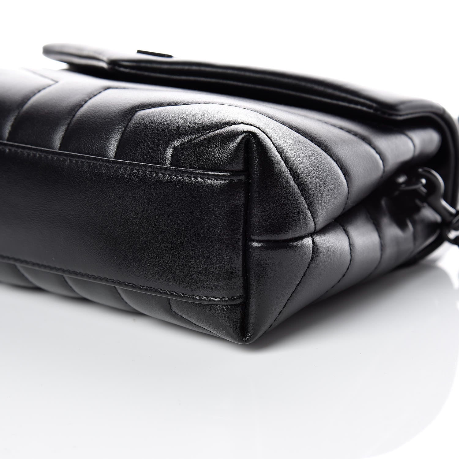 Saint Laurent Calfskin Y Quilted Monogram Toy Loulou Crossbody Bag Black 6 of 12