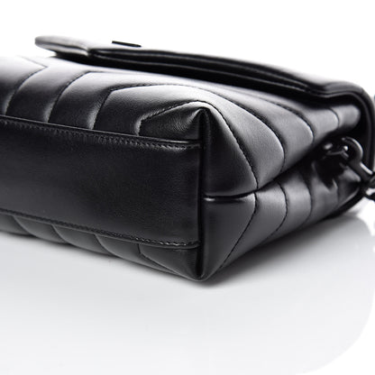 Saint Laurent Calfskin Y Quilted Monogram Toy Loulou Crossbody Bag Black 6 of 12
