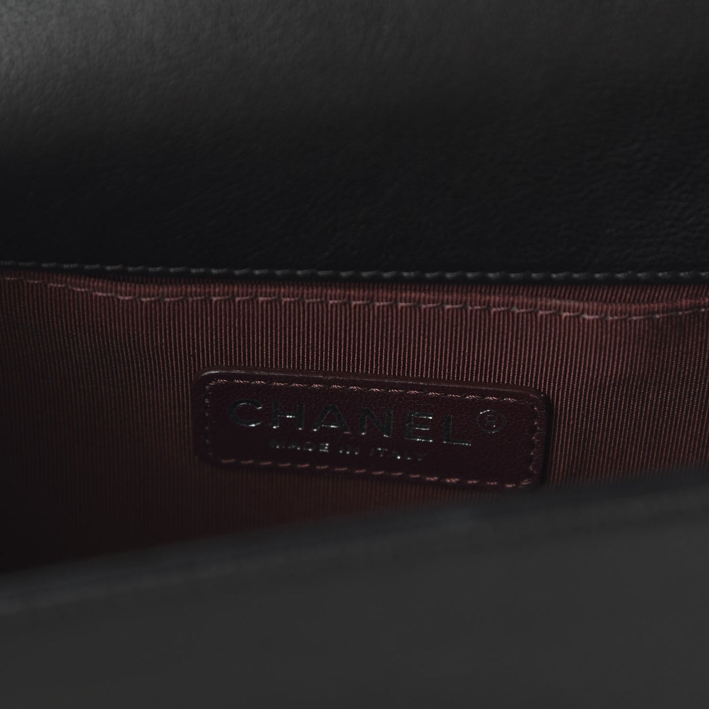 Calfskin Double Stitch Medium Boy Flap Black