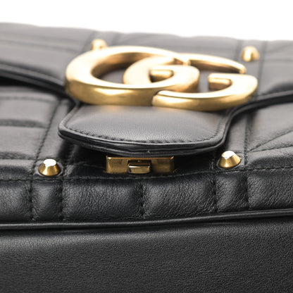 Gucci Calfskin Matelasse Studded Medium GG Marmont Shoulder Bag Black 12 of 12