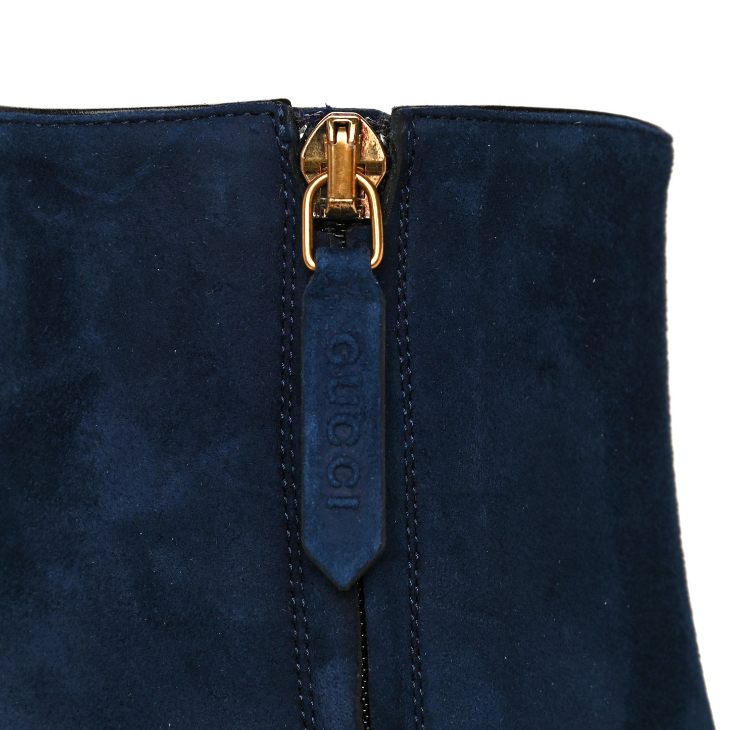 Kid Scamosciato GG Marmont Fringe 75mm Ankle Boots 37 Blue Ink